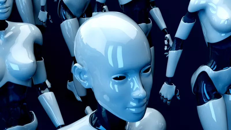 Photograph of AI robots