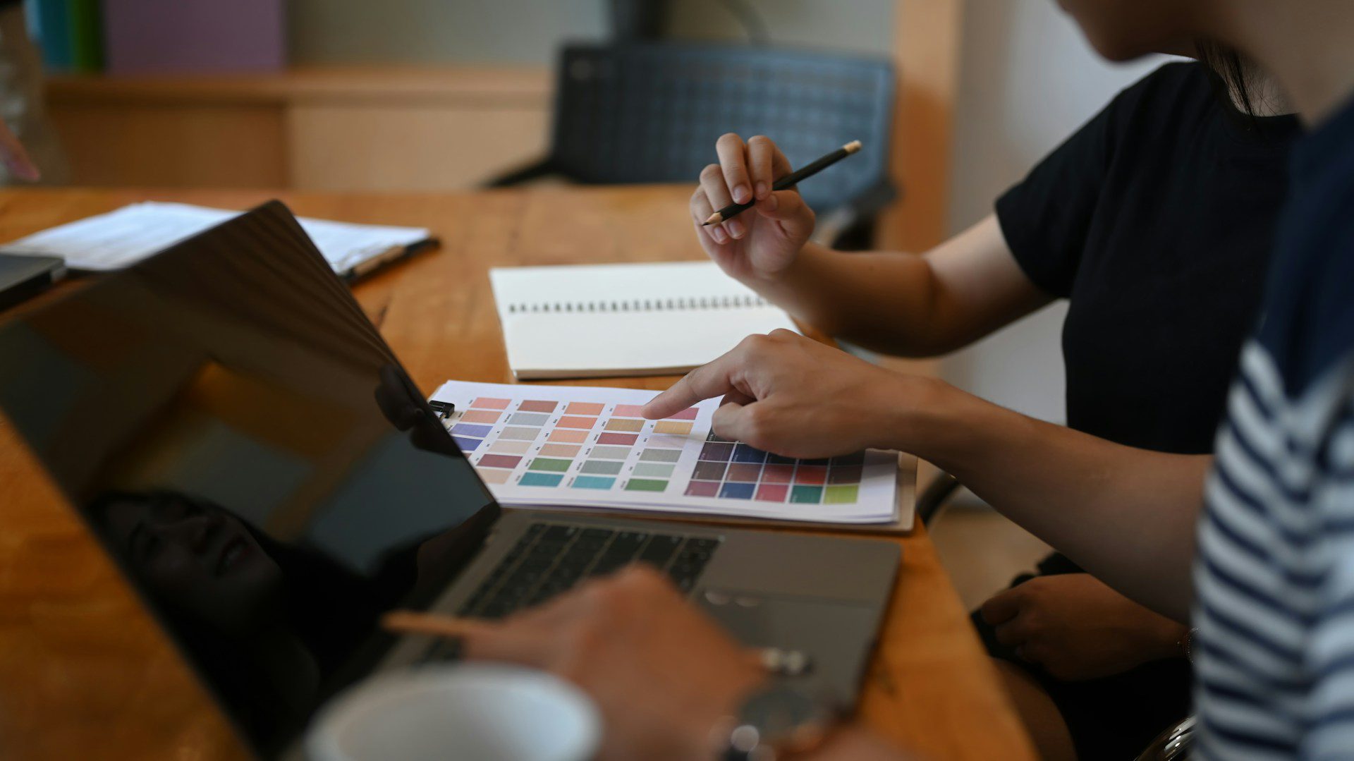 A person using a laptop