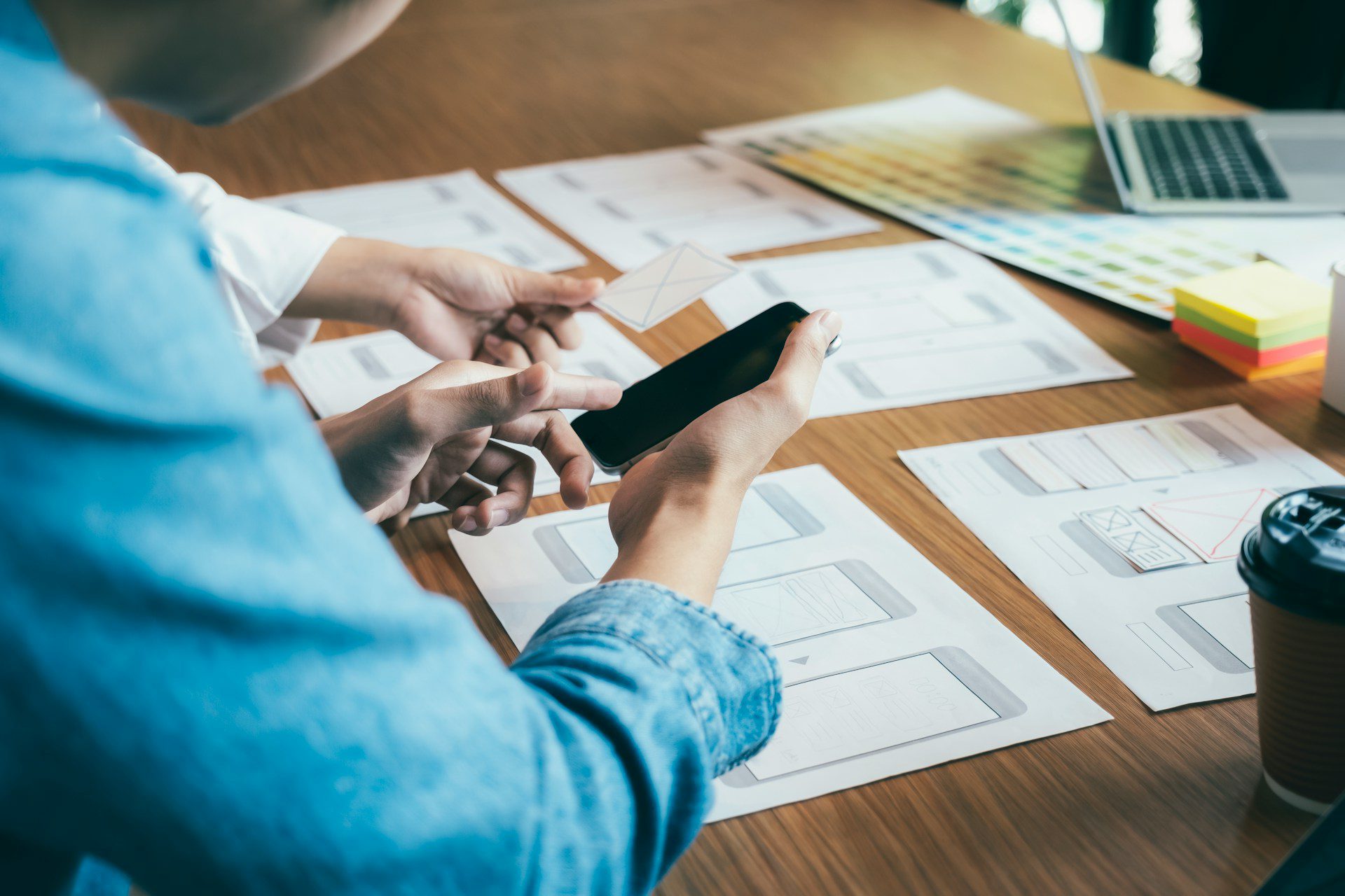 A person holding a phone