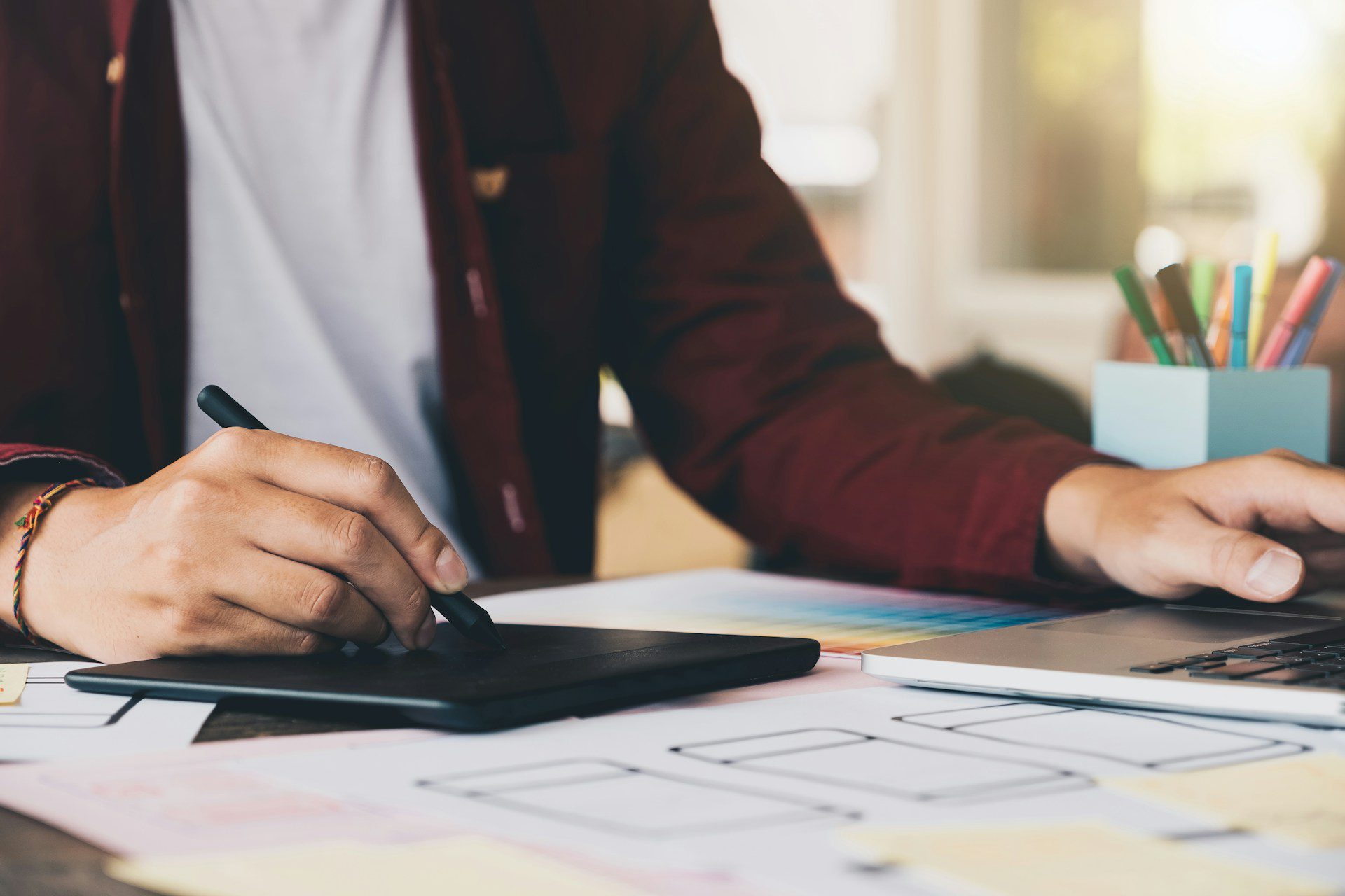 A person holding a pen